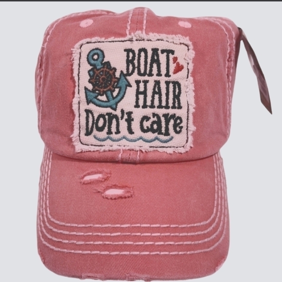 KBETHOS Accessories - Boat Hair Don't Care Distressed Cap